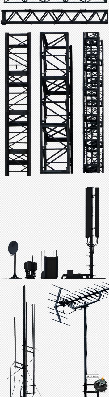 图片[3]-高清屋顶街道电线杆高压线信号天线元素TIF免抠PS后期合成素材-设计猿
