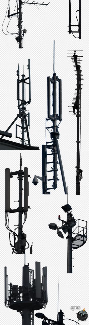图片[4]-高清屋顶街道电线杆高压线信号天线元素TIF免抠PS后期合成素材-设计猿