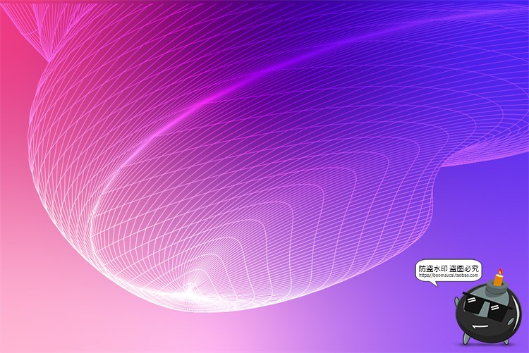 图片[4]-渐变扭曲网格科技感炫丽色彩几何线条蓝紫色底纹背景图AI矢量素材-设计猿