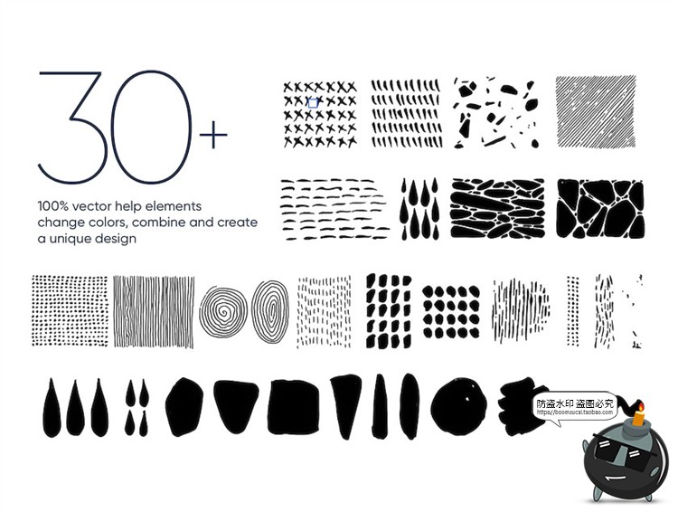 图片[2]-孟菲斯风格抽象图形包装印花底纹撞色无缝拼接背景图案AI矢量素材-设计猿