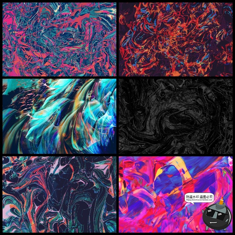 图片[3]-油画颜料油漆彩色晕染抽象混合底纹背景JPG高清图片后期合成素材-设计猿