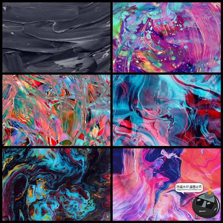 图片[6]-油画颜料油漆彩色晕染抽象混合底纹背景JPG高清图片后期合成素材-设计猿