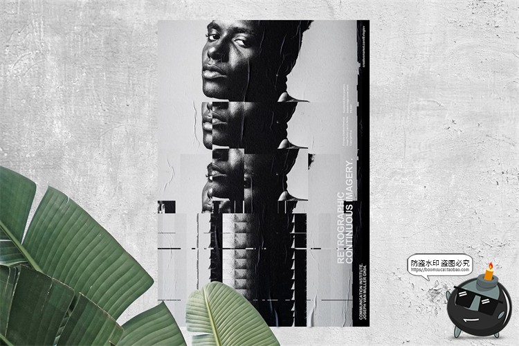 图片[3]-扭曲故障失真风特效样式未来现代抽象时尚创意海报PSD模板PS素材-设计猿