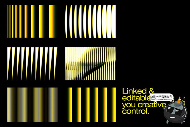 图片[4]-潮流磨砂毛玻璃折射百叶窗图片错位特效效果样机PSD模板PS素材-设计猿