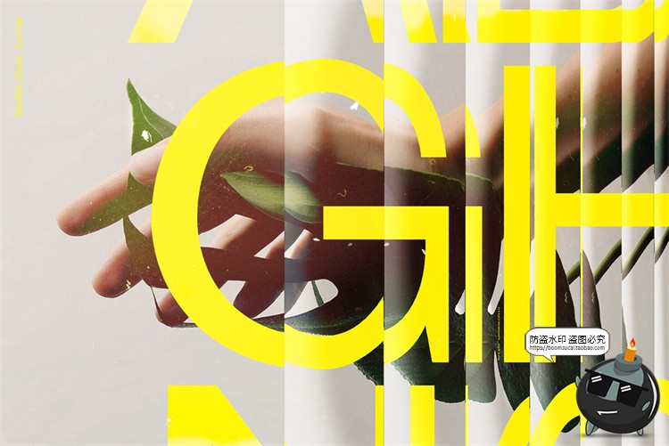 图片[6]-潮流磨砂毛玻璃折射百叶窗图片错位特效效果样机PSD模板PS素材-设计猿