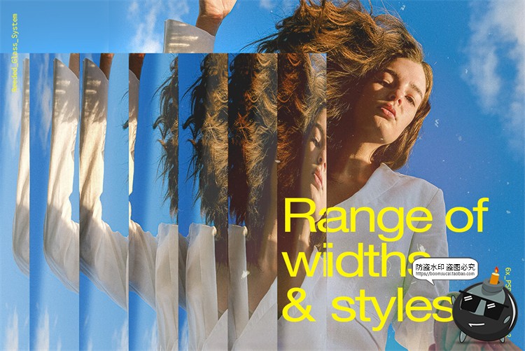 图片[7]-潮流磨砂毛玻璃折射百叶窗图片错位特效效果样机PSD模板PS素材-设计猿