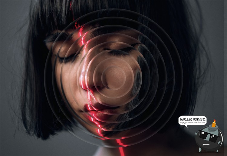 图片[2]-潮流磨砂毛玻璃图片错位折射切割镜像特效海报样机PSD模板PS素材-设计猿