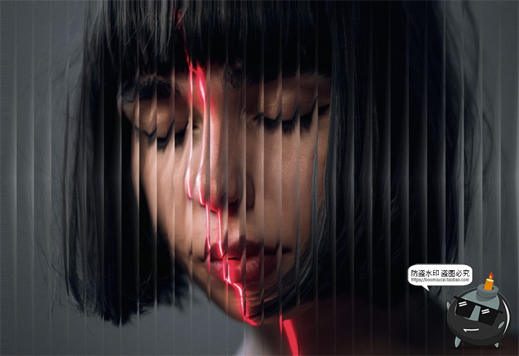 图片[6]-潮流磨砂毛玻璃图片错位折射切割镜像特效海报样机PSD模板PS素材-设计猿