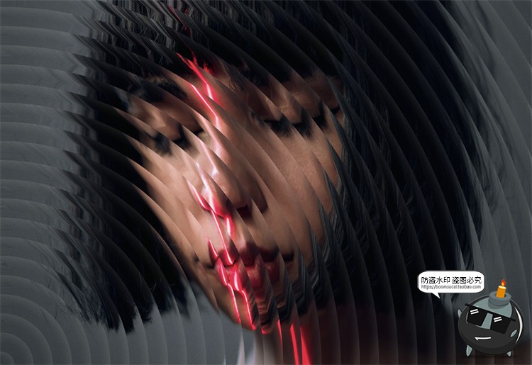 图片[9]-潮流磨砂毛玻璃图片错位折射切割镜像特效海报样机PSD模板PS素材-设计猿