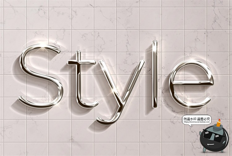 图片[6]-奢华闪亮金属光泽金色银色奢侈字体特效字图层样式PSD样机PS素材-设计猿