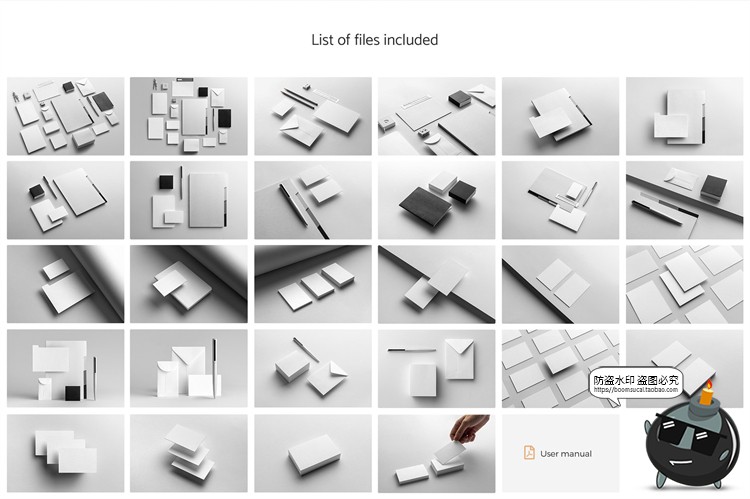 图片[2]-极简排版现代企业文具名片品牌mockups样机vi提案PSD模板PS素材-设计猿