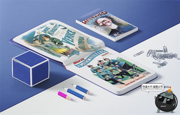 图片[2]-2.5D等距视图场景桌面本子摆件视图作品演示样机PSD模板PS素材-设计猿