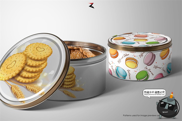 图片[7]-饼干礼物金属铁盒铁罐圆盒零食桶包装mockups样机PSD模板PS素材-设计猿