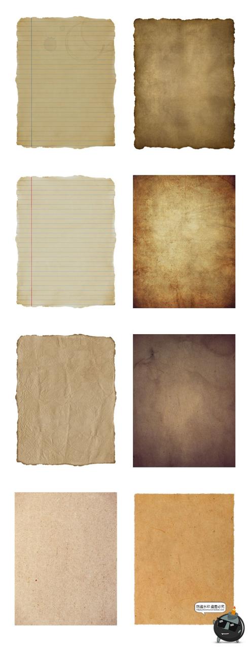 图片[2]-泛黄做旧复古纸张牛皮纸信纸纹理材质背景贴图高清JPG图片素材-设计猿