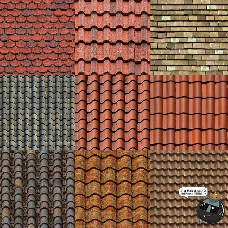 图片[1]-屋顶瓦片纹理景观建筑传统材质背景室外后期合成JPG图片素材-设计猿