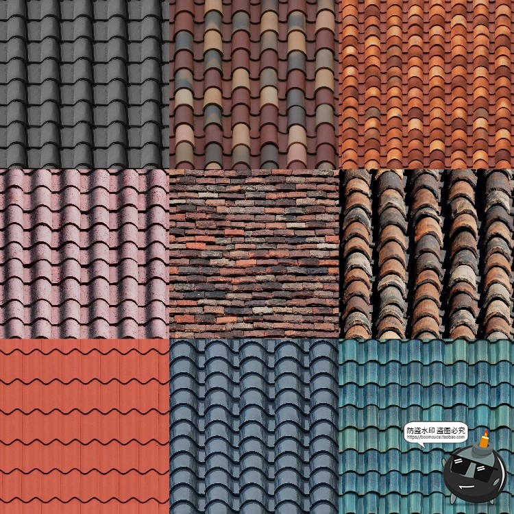 图片[2]-屋顶瓦片纹理景观建筑传统材质背景室外后期合成JPG图片素材-设计猿