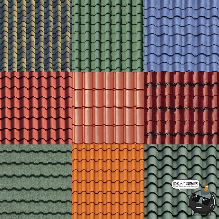 图片[3]-屋顶瓦片纹理景观建筑传统材质背景室外后期合成JPG图片素材-设计猿