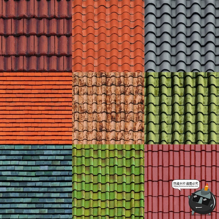 图片[4]-屋顶瓦片纹理景观建筑传统材质背景室外后期合成JPG图片素材-设计猿