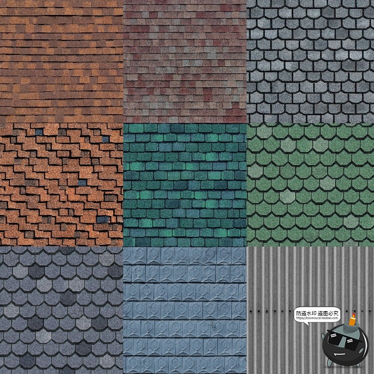 图片[8]-屋顶瓦片纹理景观建筑传统材质背景室外后期合成JPG图片素材-设计猿
