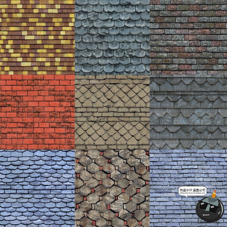 图片[16]-屋顶瓦片纹理景观建筑传统材质背景室外后期合成JPG图片素材-设计猿