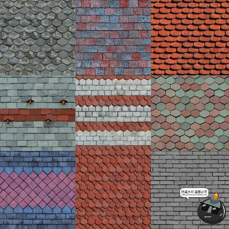 图片[17]-屋顶瓦片纹理景观建筑传统材质背景室外后期合成JPG图片素材-设计猿