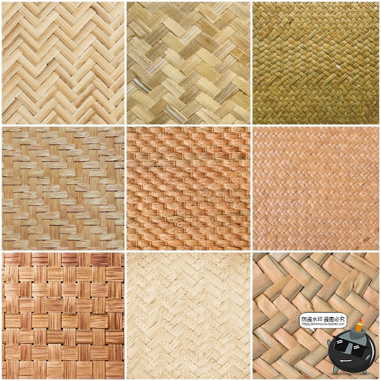 图片[3]-竹编柳条竹条编织凉席草席竹编制品材质纹理贴图背景JPG图片素材-设计猿