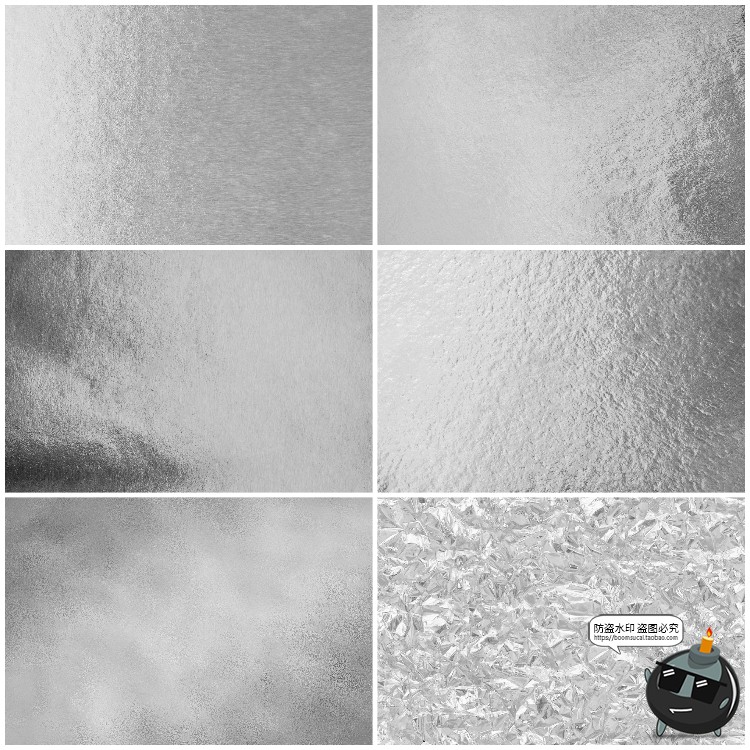 图片[1]-银箔烫银银色银制锡纸金属材质产品贴图平面背景底纹JPG图片素材-设计猿