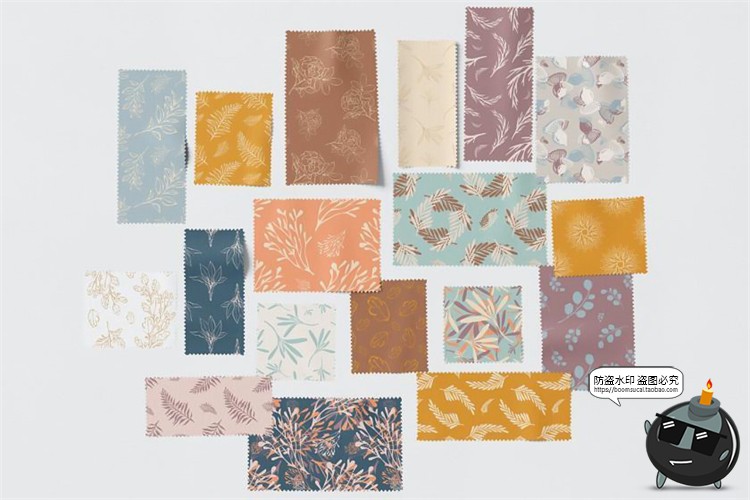 图片[7]-植物花纹森系底纹图案无缝拼接PNG线稿JPG图片AI矢量背景图素材-设计猿