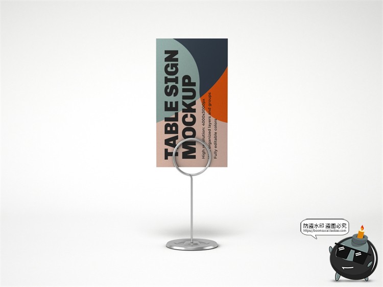 图片[1]-餐厅餐饮桌面摆台立牌支架菜单桌卡提案贴图样机PSD模板PS素材-设计猿