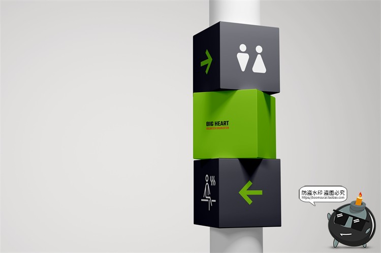 图片[9]-产业园导视系统指示牌引路牌VI提案智能贴图样机PSD模板PS素材-设计猿