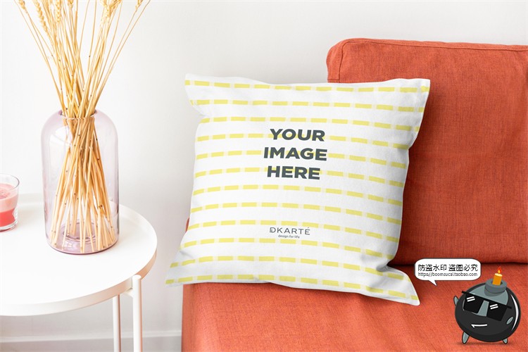 图片[2]-方形抱枕枕头枕套印花效果场景展示贴图Mockup样机PSD模板PS素材-设计猿