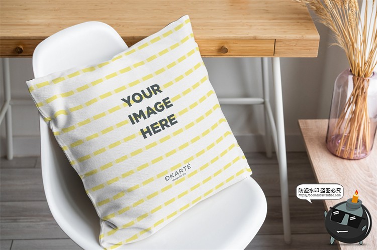 图片[3]-方形抱枕枕头枕套印花效果场景展示贴图Mockup样机PSD模板PS素材-设计猿