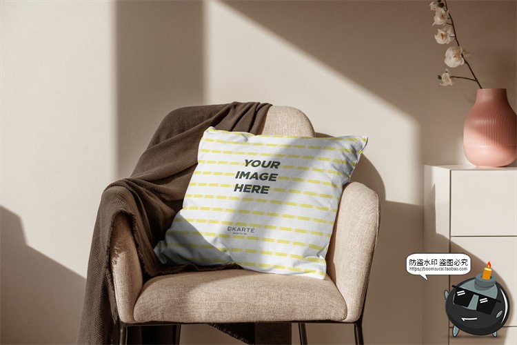 图片[7]-方形抱枕枕头枕套印花效果场景展示贴图Mockup样机PSD模板PS素材-设计猿