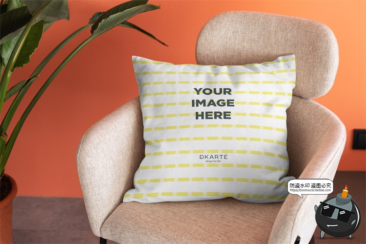 图片[8]-方形抱枕枕头枕套印花效果场景展示贴图Mockup样机PSD模板PS素材-设计猿