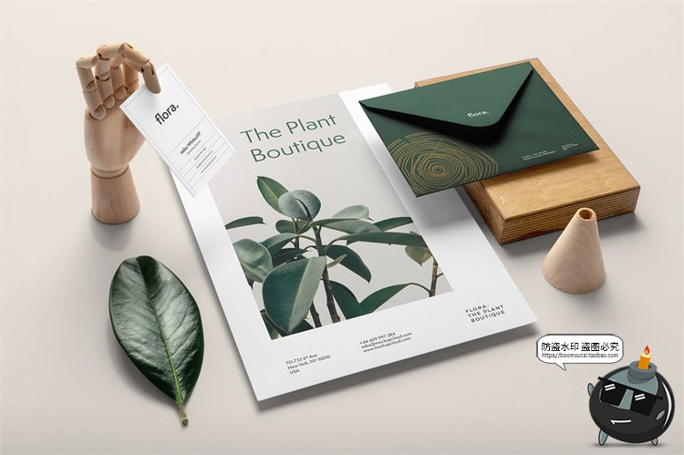 图片[3]-优雅清新邀请函贺卡名片信封信件VI贴图展示效果样机PSD模板素材-设计猿