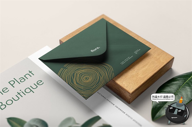 图片[6]-优雅清新邀请函贺卡名片信封信件VI贴图展示效果样机PSD模板素材-设计猿