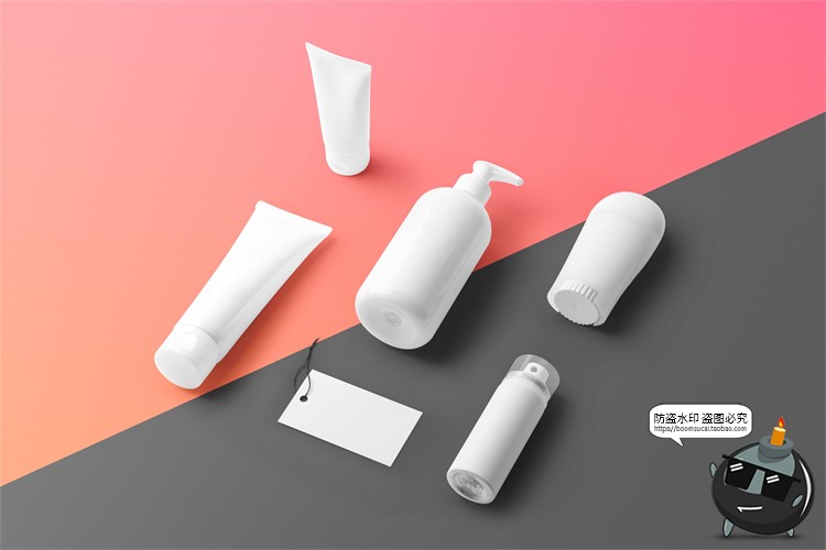 图片[13]-化妆品护肤品瓶罐合集 元素包装VI展示样机PSD模板源文件PS素材-设计猿