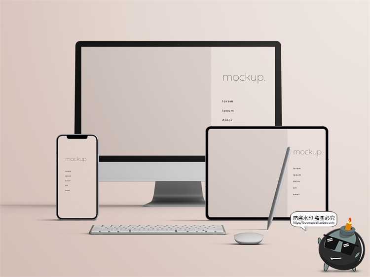 图片[1]-电脑手机设备UI网页APP展示演示样机效果智能贴图PSD模板PS素材-设计猿