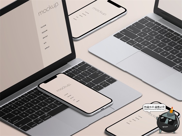 图片[8]-电脑手机设备UI网页APP展示演示样机效果智能贴图PSD模板PS素材-设计猿