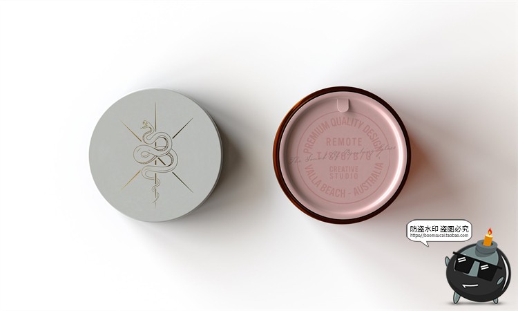 图片[6]-琥珀色玻璃化妆品护肤品面霜包装瓶罐标签展示样机PSD模板PS素材-设计猿