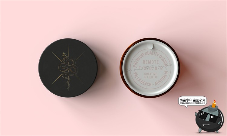 图片[7]-琥珀色玻璃化妆品护肤品面霜包装瓶罐标签展示样机PSD模板PS素材-设计猿