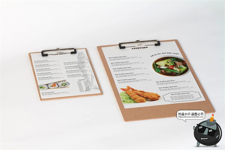 图片[2]-餐厅菜单木板夹纸价目表效果展示贴图Mockups样机PSD模板PS素材-设计猿