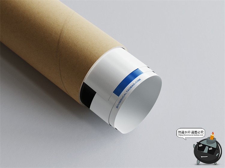 图片[3]-简约卷曲圆筒装海报纸管智能贴图演示背景场景样机PSD模板PS素材-设计猿