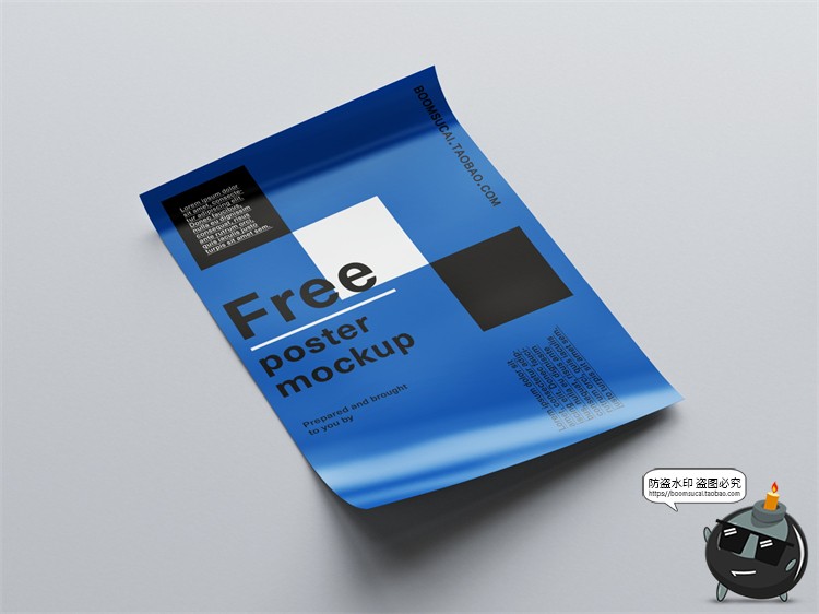 图片[4]-简约卷曲圆筒装海报纸管智能贴图演示背景场景样机PSD模板PS素材-设计猿