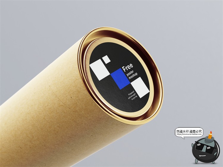 图片[11]-简约卷曲圆筒装海报纸管智能贴图演示背景场景样机PSD模板PS素材-设计猿