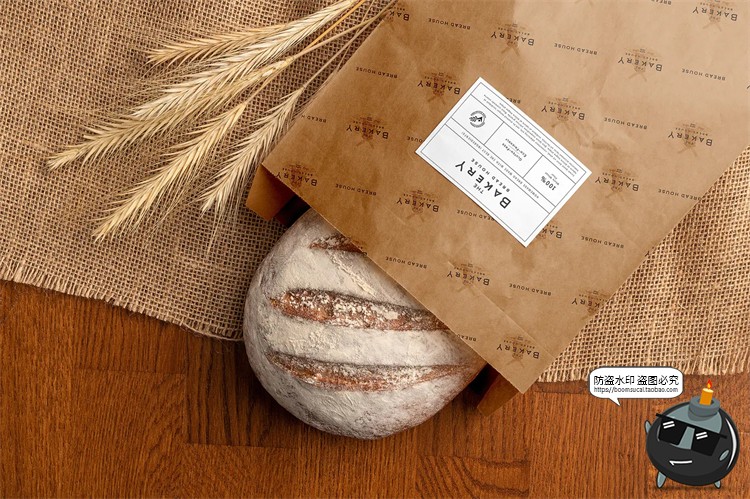 图片[5]-面包品牌烘焙坊下午茶麦子包装场景展示VI提案样机PSD模板PS素材-设计猿