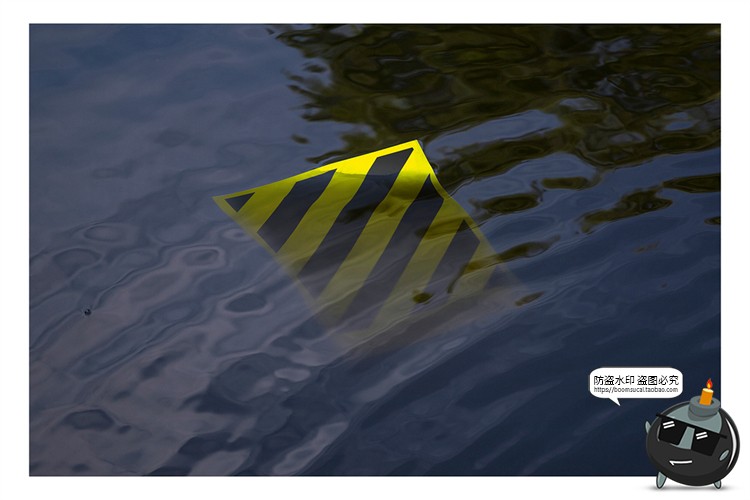 图片[5]-墙壁褶皱传单广告海报水里水中面漂浮纸张效果样机PSD模板PS素材-设计猿