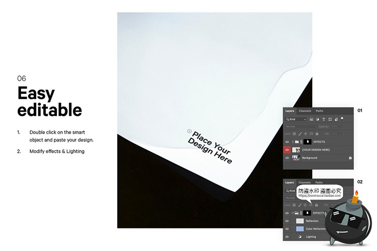 图片[7]-墙壁褶皱传单广告海报水里水中面漂浮纸张效果样机PSD模板PS素材-设计猿