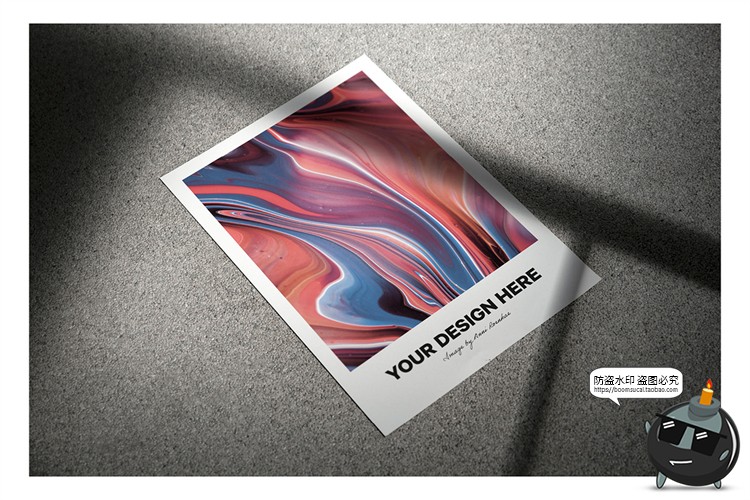 图片[9]-墙壁褶皱传单广告海报水里水中面漂浮纸张效果样机PSD模板PS素材-设计猿