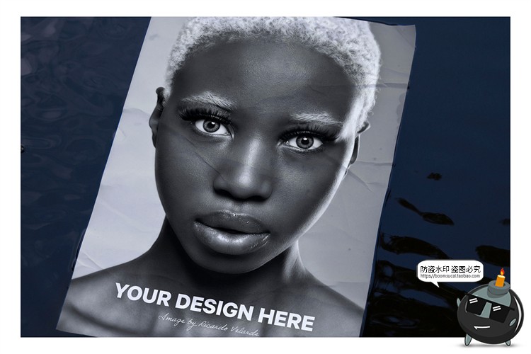 图片[10]-墙壁褶皱传单广告海报水里水中面漂浮纸张效果样机PSD模板PS素材-设计猿